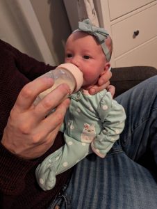 baby who is bottle fed due to low milk supply